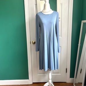 Eileen Fisher Hydrangea Blue 100% Silk Dress Small